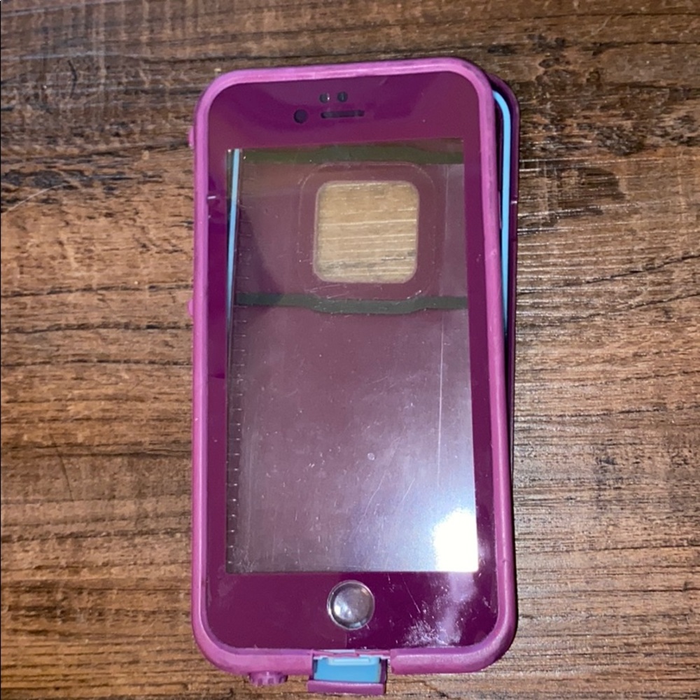 iphone 8 lifeproof case (purple and blue)